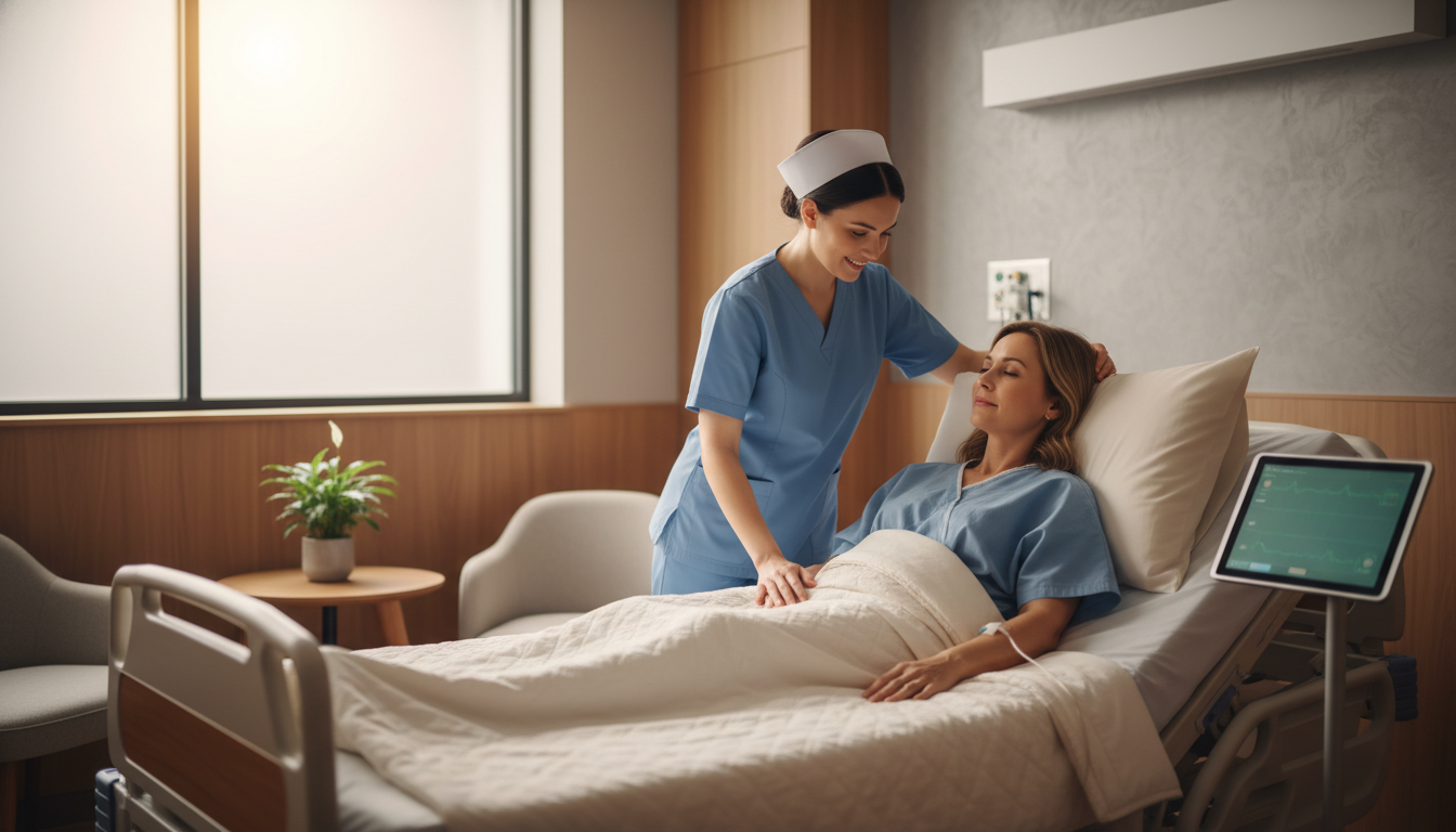 Khu vực hồi sức và chăm sóc hậu phẫu tại EMCAS, nơi khách hàng được theo dõi và chăm sóc tận tâm trong suốt quá trình phục hồi.